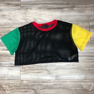 90s Style Netted Crop Top